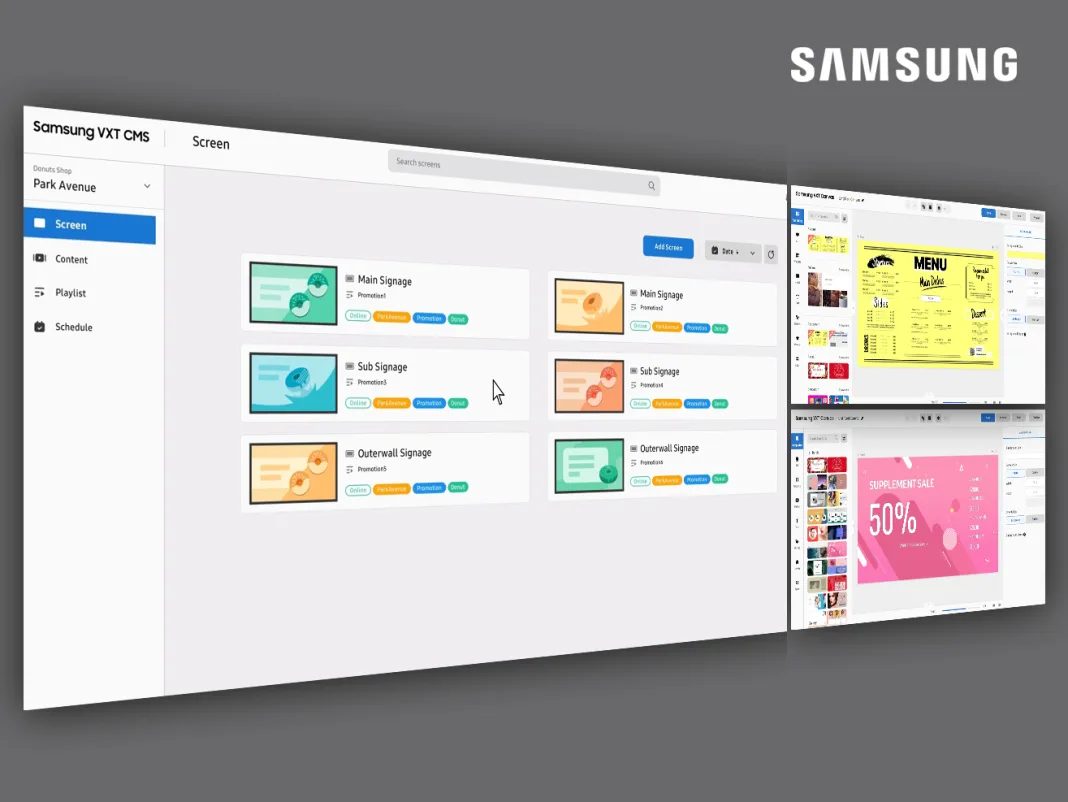 samsung launches vxt digital signage cms